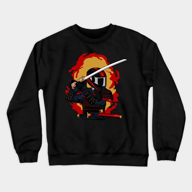 BIKER BLACK SAMURAI Crewneck Sweatshirt by beanbeardy